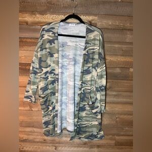 Texas True Threads Lightweight Camouflage Long Sleeve Open Front Cardigan Small